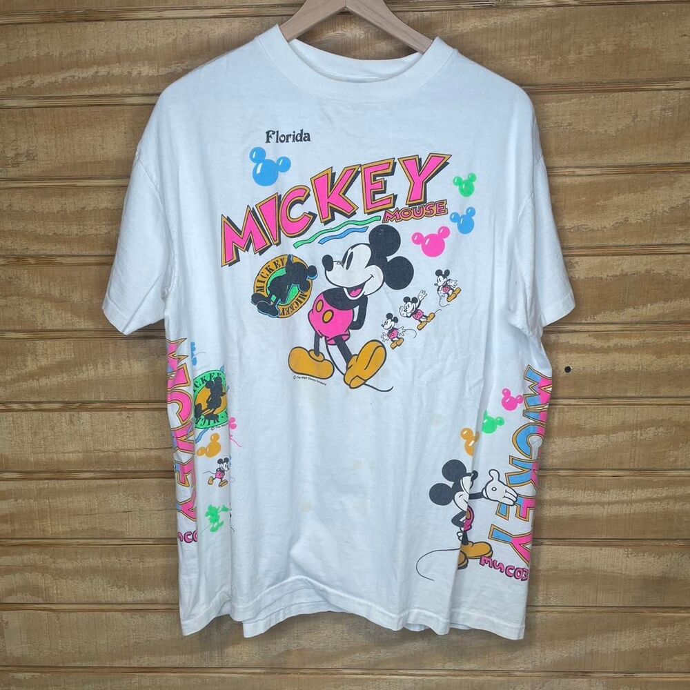 Vintage 90s Disney Mickey Mouse Wrap Around T Shirt Sherry’s Best Size:XL
